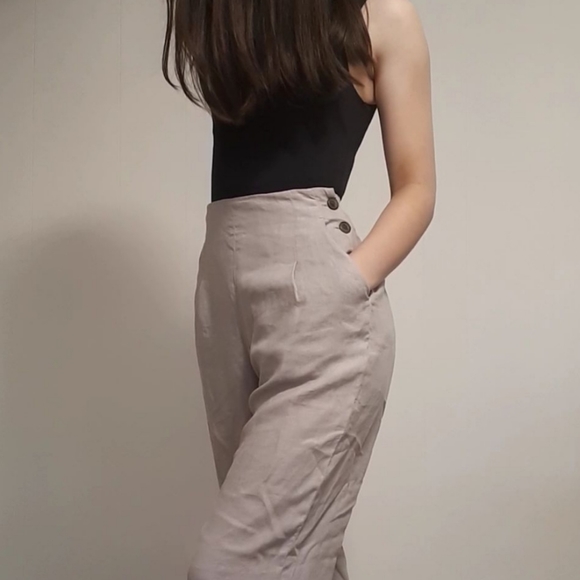 Wilfred Pants - Wilfred Linen side button trouser